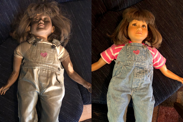 Before and after cleaning by Paul Davis of Greater Asheville